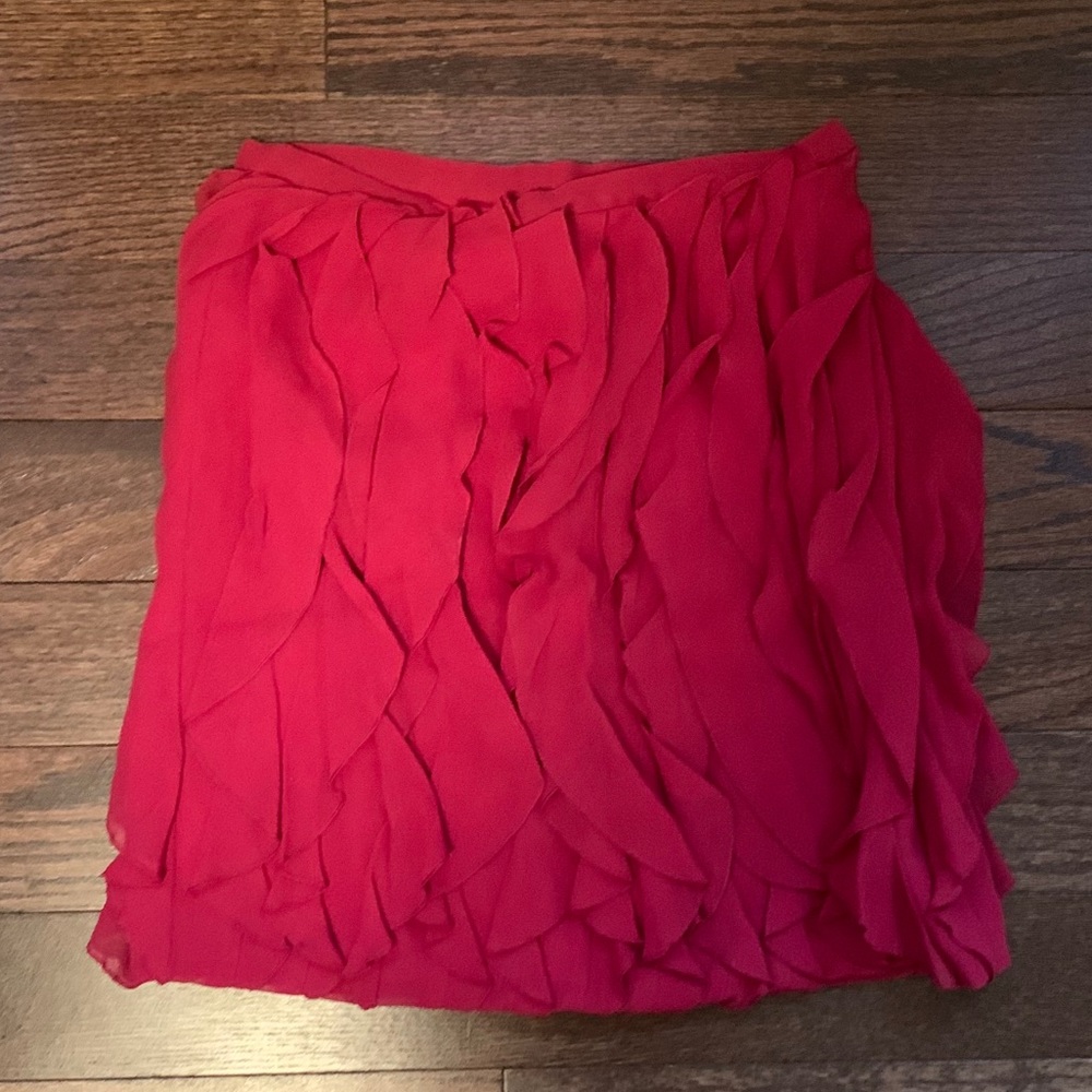 Club Monaco Red Ruffle Skirt